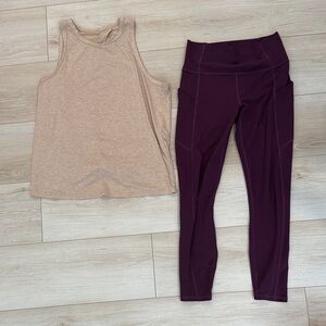 Fabletics Set - PureLuxe Deep Purple Leggings and oversized top